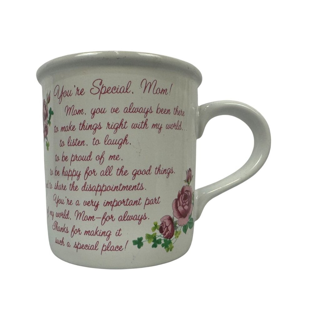 Youre Special Mom Coffee Mug by Carlton Cards Floral Design Stoneware 5"